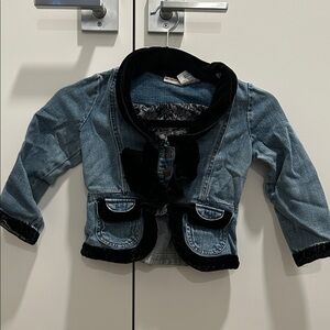 Mary-Kate and Ashley Denim Jacket with Black Velvet Trim - Kids Jackets & Coats